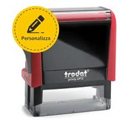 Trodat Printy 4913 - Timbro personale con testo desiderato e logoad, autoinchiostrante, 58 x 22 mm, colore: rosso