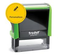 Trodat Printy 4913 - Timbro personale con testo desiderato e logoad, autoinchiostrante, colore: verde, 58 x 22 mm | Printy 4913