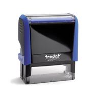 Trodat - Printy 4913 - Timbro personalizzato con testo a scelta personalizzabile, colore della cassa blu - timbro per indirizzo - timbro medico - con testo desiderato - 58 x 22 mm - 6 righe