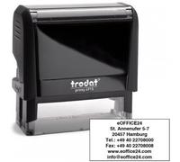 Trodat Printy 4915 Timbro Personalizzato Autoinchiostrante, max 6 Righe, Dimensione Impronta 70x25 mm, Colore Timbro Nero, Cartuccia Inchiostro Nero, Ideale per Uffici, Aziende, Medici, Insegnanti
