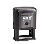 Trodat - Printy 4929 - Timbro personalizzato con testo a scelta personalizzabile, colore della cassa nera - timbro per indirizzi - timbro aziendale - con testo desiderato - 50 x 30 mm - 8 righe