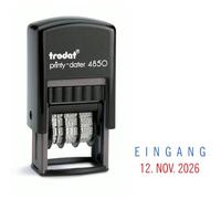 Trodat Printy Dater 4850 Data Timbro con 2 farbigem cuscino blu/rosso + testo a scelta E I N G A N G