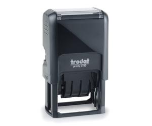 Trodat Printy Textplate Dater Stamps Paid in Blue Date in Red,150856,Black,39 x