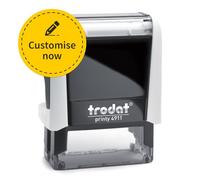 Trodat Printy Timbro 4911 - Impronta 38 x 14 mm - Personalizza testo desiderato + logo - Autoinchiostrante - Timbro aziendale - Timbro indirizzo - Personalizza online (colore della cassa bianca)
