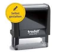Trodat Printy Timbro 4912 - Impronta 47 x 18 mm - Personalizza testo desiderato + logo - Autoinchiostrante - Timbro aziendale - Timbro indirizzo - Personalizza online (colore della cassa: nero)