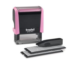 Trodat Printy Typomatic 4912T - Timbro professionale autoinchiostrante con 4 lignes, pannello di testo, 47 x 18 mm, da mettere a punto (rosa pastello)