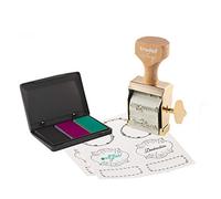 Trodat Set di auguri vintage per la creazione creativa - 6 motivi stampati, tedesco, timbri creativi, effetto vintage, con tampone per timbri in nero, verde, rosa, 30 x 5 mm, 12 etichette in 3 disegni