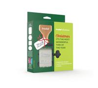 Trodat Set di timbri natalizi, 6 messaggi festivi, 3 colori di inchiostro (rosso, verde, nero) e 16 etichette regalo, perfetti per biglietti di Natale, etichette regalo e confezioni regalo, kit