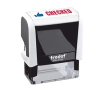 Trodat Stamp 4912 Office Printy with English Text CHECKED - Self Inking, Red and