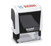 Trodat Stamp 4912 Office Printy with English Text OVERDUE - Self Inking, Red and