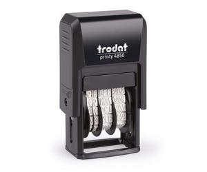 Trodat Stamp Printy 4850/L7 with Date and German Text GEbucht, Self-Inking, Impr