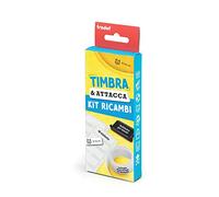 Trodat Timbra & Attacca Refill Kit, Kit di Ricambio, contiene 40 Etichette Adesive, 1 m di Nastro Termoadesivo, 1 Cartuccia di Ricambio con Inchiostro Nero per Tessuti e Dermatologicamente Testato