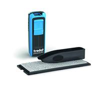 Trodat Timbro Blu Autoinchiostrante Autocomponibile Fai-Da-Te Tascabile, Pocket Printy 9511 Typo, 38x14 mm 3 Righe, Inclusa Cartuccia Inchiostro Nero, con Pinzetta e 1 Set di Caratteri, Icone e Numeri