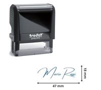 Trodat Timbro FIRMA Nero con Inchiostro Indelebile - Cartuccia Inclusa e Ricaricabile, Ideale per Ufficio, Liberi Professionisti, Medici, Avvocati (Nero cartuccia Blu, Media - 47 x 18 mm)