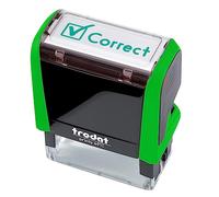 Trodat - Timbro Motivazionale per Insegnanti Printy 4910 Autoinchiostrante, Collezione Happy English, Impronta CORRECT, Colore Timbro Verde, Cartuccia Inclusa di Colore Verde