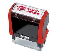 Trodat - Timbro Motivazionale Insegnanti e Maestre Scuola Primaria, Collezione Happy School, Testo Italiano, Impronta PROVACI ANCORA, Colore Timbro Rosso, Colore Inchiostro Rosso, Dimensione Media