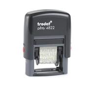 Trodat Timbro Printy 4822 in Inglese, Multi Parole, Polinome, con 12 Testi Commerciali e Amministrativi, Colore Timbro Autoinchiostrante Nero, Cartuccia Inchiostro Indelebile Nero, Astuccio Ecologico