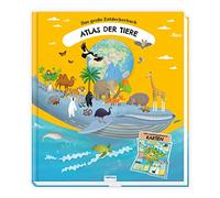 TRÖTSCH - Atlas der Tiere | Kinderatlas mit detailreichen Illustrationen und spannenden Fakten über die Tiere der Welt: Kinderbuch mit aufklappbaren Karten und Extra-Heftchen | Ab 9 Jahren