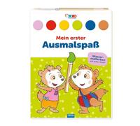 TRÖTSCH - BOBO Siebenschläfer Ausmalblock mit Wasserfarben: Malblock für Kinder ab 3, 4, 5, 6, 7 Jahren | inklusive Farbpalette & Pinsel | perfekt ... zum Abreißen mit Pinsel