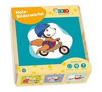 TRÖTSCH - "Bobo Siebenschläfer" Bilderwürfel Puzzle : in praktischer Holzbox mit Schiebedeckel als Reisespiel geeignet: in praktischer Schiebebox als Reisespiel geeignet