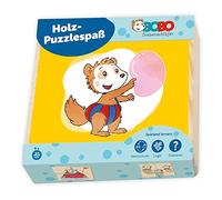 TRÖTSCH - "Bobo Siebenschläfer" Erster Puzzlespaß Holzpuzzle: In praktischer Holbox mit Schiebedeckel, als Reisespiel geeignet: in praktischer Schiebebox als Reisespiel geeignet