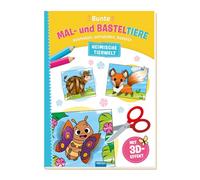 TRÖTSCH - Bunte Mal- und Basteltiere "Heimische Tierwelt" | Ausmalbuch mit heimischen Tieren zum Basteln: Bastelbuch zum Ausschneiden mit Pop-up- und 3D-Effekten | Ab 5 Jahren