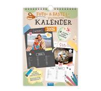 TRÖTSCH - Foto- und Bastelkalender Premium A4 2026 mit vielen Stickern: selbstgestalten basteln schenken kreativ sein