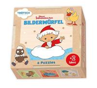 TRÖTSCH - Unser Sandmännchen Bilderwürfel aus Holz: in praktischer Schiebebox als Reisespiel geeignet