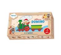 TRÖTSCH - Unser Sandmännchen Domino aus Holz: in praktischer Schiebebox als Reisespiel geeignet