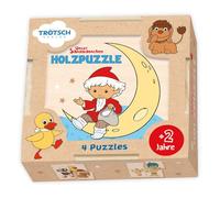 TRÖTSCH - Unser Sandmännchen Holzpuzzle: in praktischer Schiebebox als Reisespiel geeignet