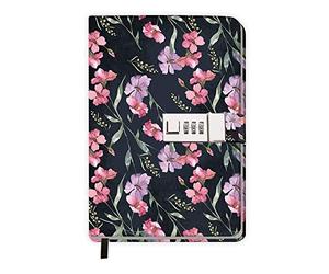 Trötsch Verlag Trötsch Tagebuch mit Zahlenschloss Flowers: Notizbuc (Tascabile)