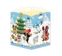 TRÖTSCH - Windlicht Adventskalender "Der kleine Maulwurf" - Weihnachtskalender mit 24 leuchtenden Motiven: Adventskalender mit Adventskarte und Umschlag zum Verschicken