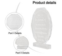 Trofeo addio acrilico ottagonale riflessivo memorie della partenza del collega