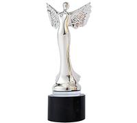 Trofeo Angelo Alato Creativo, Premio per Competizione, Regalo per Feste, Souvenir in Cristallo, Trofei con Incisione Personalizzata(Silver)
