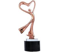 Trofeo di Danza Creativo, Coppa Vincitore A Cuore, Premio Gara di Ginnastica, Regalo per Feste, Decorazione da Ufficio, Testo Personalizzabile su Base in Cristallo(Copper)