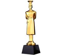 Trofeo in Resina Placcata Oro da 10 Pollici Trofeo del Concorso di Dio della Cucina Trofeo del Personale Eccellente Premi per L'incontro Annuale Personalizzazione Esclusiva, Gold, 27 * 8cm