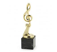 Trofeo Nota Musica in ABS - Premio Musica Elegante per Eventi, Concorsi, Scuole, Bande e Cantanti - Coppa Musicale con Base Personalizzabile - Idea Regalo Musicisti (Altezza 21cm)
