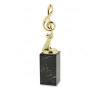 Trofeo Nota Musica in ABS - Premio Musica Elegante per Eventi, Concorsi, Scuole, Bande e Cantanti - Coppa Musicale con Base Personalizzabile - Idea Regalo Musicisti (Altezza 26cm)
