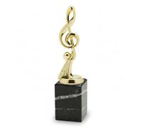 Trofeo Nota Musica in ABS - Premio Musica Elegante per Eventi, Concorsi, Scuole, Bande e Cantanti - Coppa Musicale con Base Personalizzabile - Idea Regalo Musicisti (Altezza 23,5cm)