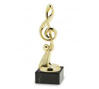 Trofeo Nota Musica in ABS - Premio Musica Elegante per Eventi, Concorsi, Scuole, Bande e Cantanti - Coppa Musicale con Base Personalizzabile - Idea Regalo Musicisti (Altezza 19cm)