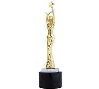 Trofeo Premio con Statua di Una Dea Graziosa, Premio per Concorso, Regalo per Feste, Souvenir di Cristallo, Trofei con Incisione Personalizzata(Gold)