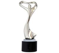 Trofeo Premio Omino Dorato Danzante, Trofeo Statuetta in Metallo, Coppa dei Vincitori in Oro, Argento E Bronzo, Base in Cristallo Nero, Trofei con Incisione Personalizzata(Silver)