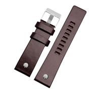 TROGPYXG Bracciale da uomo con cinturino for orologio con rivetto in metallo, compatibile con cinturino in pelle Diesel DZ7257 DZ4343 DZ4459 DZ7311 4318 24 26 28 30 32mm(B Dark brown -steel,24mm)