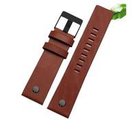 TROGPYXG Bracciale da uomo con cinturino for orologio con rivetto in metallo, compatibile con cinturino in pelle Diesel DZ7257 DZ4343 DZ4459 DZ7311 4318 24 26 28 30 32mm(B Brown -black,24mm)
