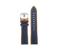 TROGPYXG Cinturino for orologio con fondo in nylon e gomma siliconica impermeabile nero blu rosso arancione Compatibile con Omega Compatibile con Tudor(Blue orange-S pin,22mm)