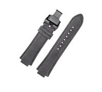 TROGPYXG Cinturino for Orologio con Fondo in Pelle e Tela di Nylon da 26 * 14 mm Compatibile con Casio Heart of Steel Edifice Series GST-B400 EFB-680 ECB-10D(Antique Black,26.14mm)