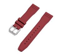 TROGPYXG Cinturino for Orologio FKM da 20 mm, 21 mm, 22 mm, Impermeabile, a sgancio rapido, in fluorogomma, con Fibbia a Farfalla(Red Pin Buckle,20mm)