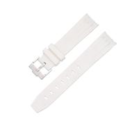 TROGPYXG Cinturino for orologio in gomma con estremità curva da 20 mm, 21 mm e 22 mm, senza spazi vuoti, compatibile con Rolex Submariner DAYTONA GMT Yacht-Master, cinturino in silicone, bracciale ner