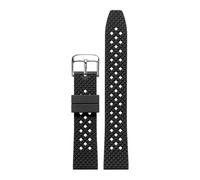 TROGPYXG Cinturino for Orologio in Gomma FKM Honeycomb Tropic da 18 mm a 24 mm, Cinturini for Orologi in Gomma fluorurata FKM Traspirante a sgancio rapido(Black D Silver,21mm)
