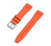 TROGPYXG Cinturino for Orologio in Gomma fluorurata FKM di Grado 20 mm 21 mm 22 mm, Impermeabile, a sgancio rapido(Orange,21mm)